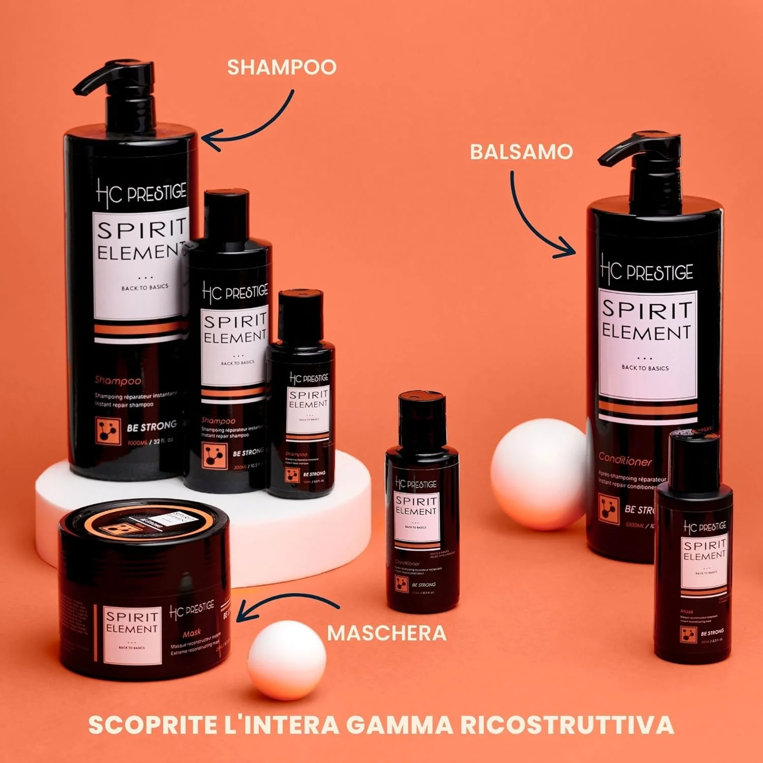 اچ سی پرستیژ اوه مای اسلیک - ماسک صاف کننده - کراتین و کلاژن دریایی با مراقبت عمیق - ساخت فرانسه - بدون سولفات (500 میلی لیتر، ماسک بازسازی کننده)