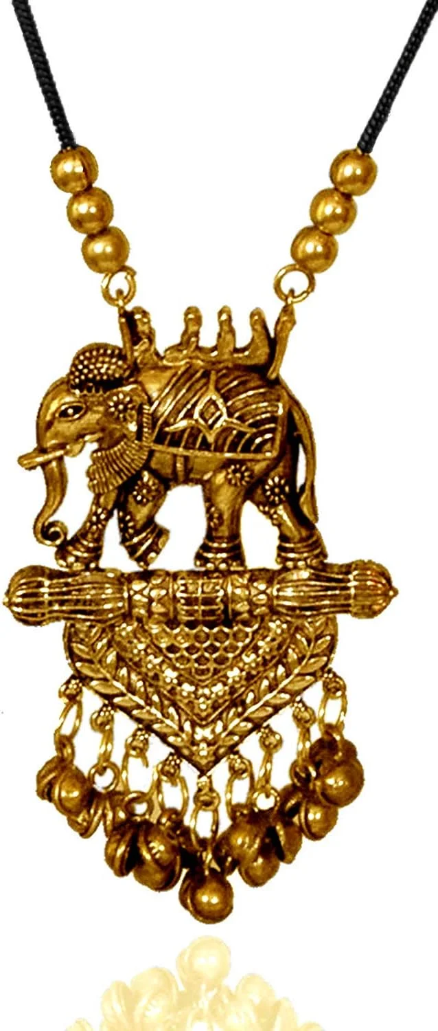 یوBella گردنبند مالا بلند با روکش طلایی، جواهرات سنتی شیک و جدید زنانه (طلایی) (YBNK_5532)