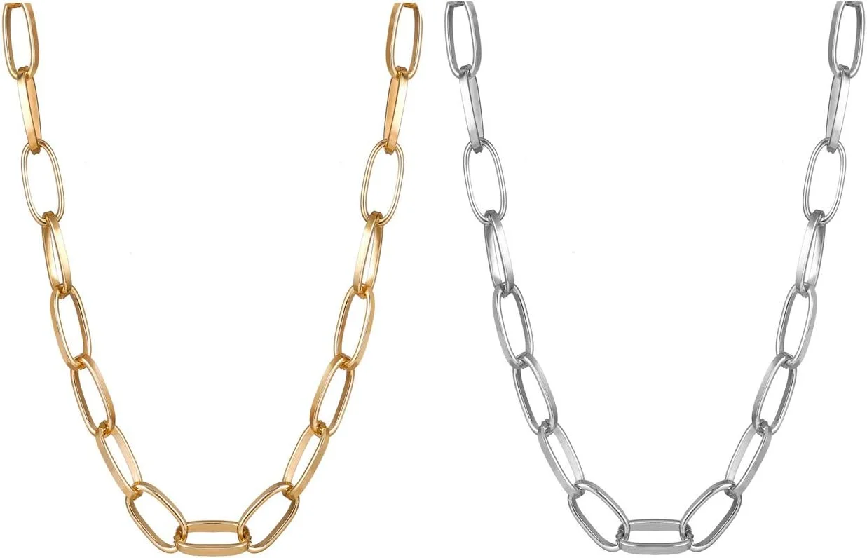 یوتبلا جواهرات گردنبند آویز شیک زنانه، ترکیبی برای زنان و دختران (طلایی و نقره ای) (YBNK_5818)، متوسط