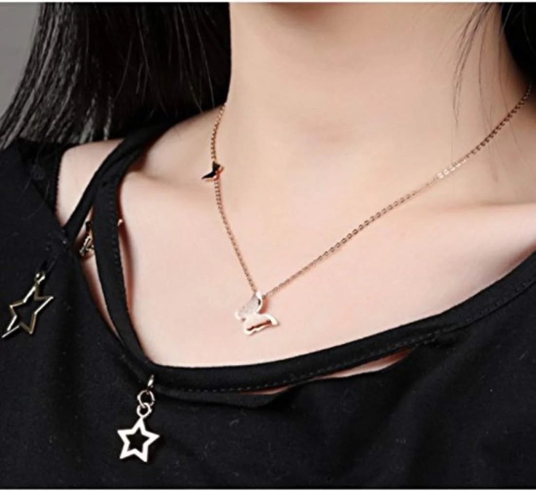 ست جواهرات شیک پروانه ای YouBella شامل گردنبند و گوشواره، روکش طلایی، مناسب برای بانوان (طلایی) (YBNK_5796)