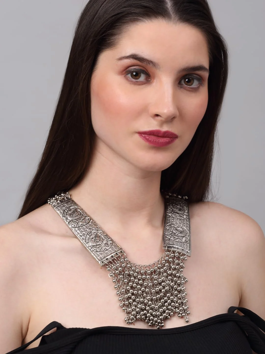 یوتبلا گردنبند قبیله ای افغانی برنجی آلیاژی شیک برای زنان (چند رنگ)