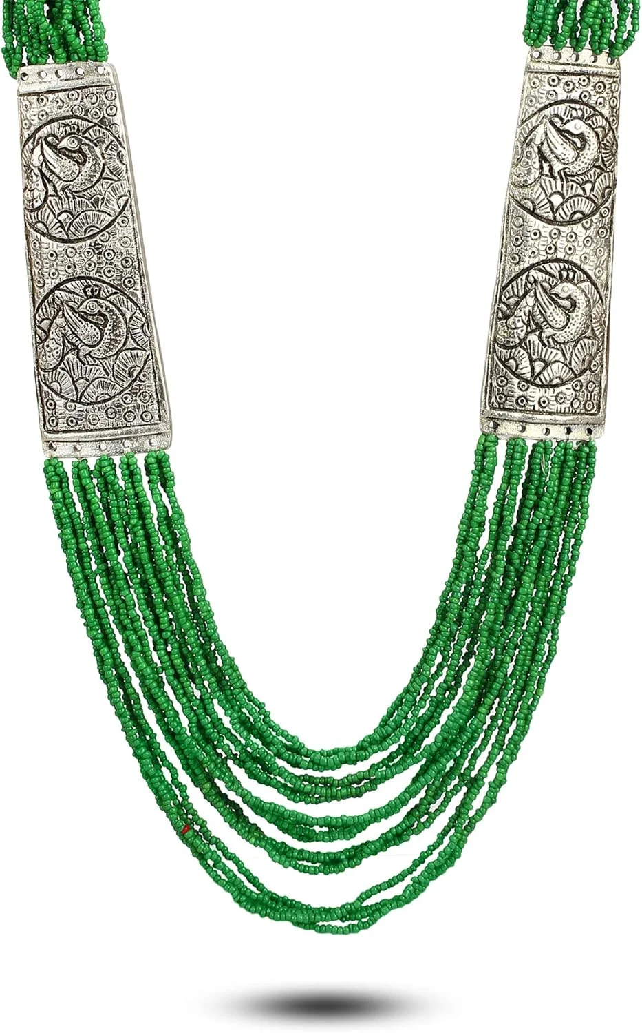 یوBella زیورآلات مد روز، ست گردنبند و گوشواره با روکش نقره آلمانی عتیقه، با نخ پنبه ای قبیله ای برای زنان و دختران. (سبز) یوBella زیورآلات مد روز، ست گردنبند و گوشواره با روکش نقره آلمانی عتیقه، با نخ پنبه ای قبیله ای برای زنان و دختران. (سبز)