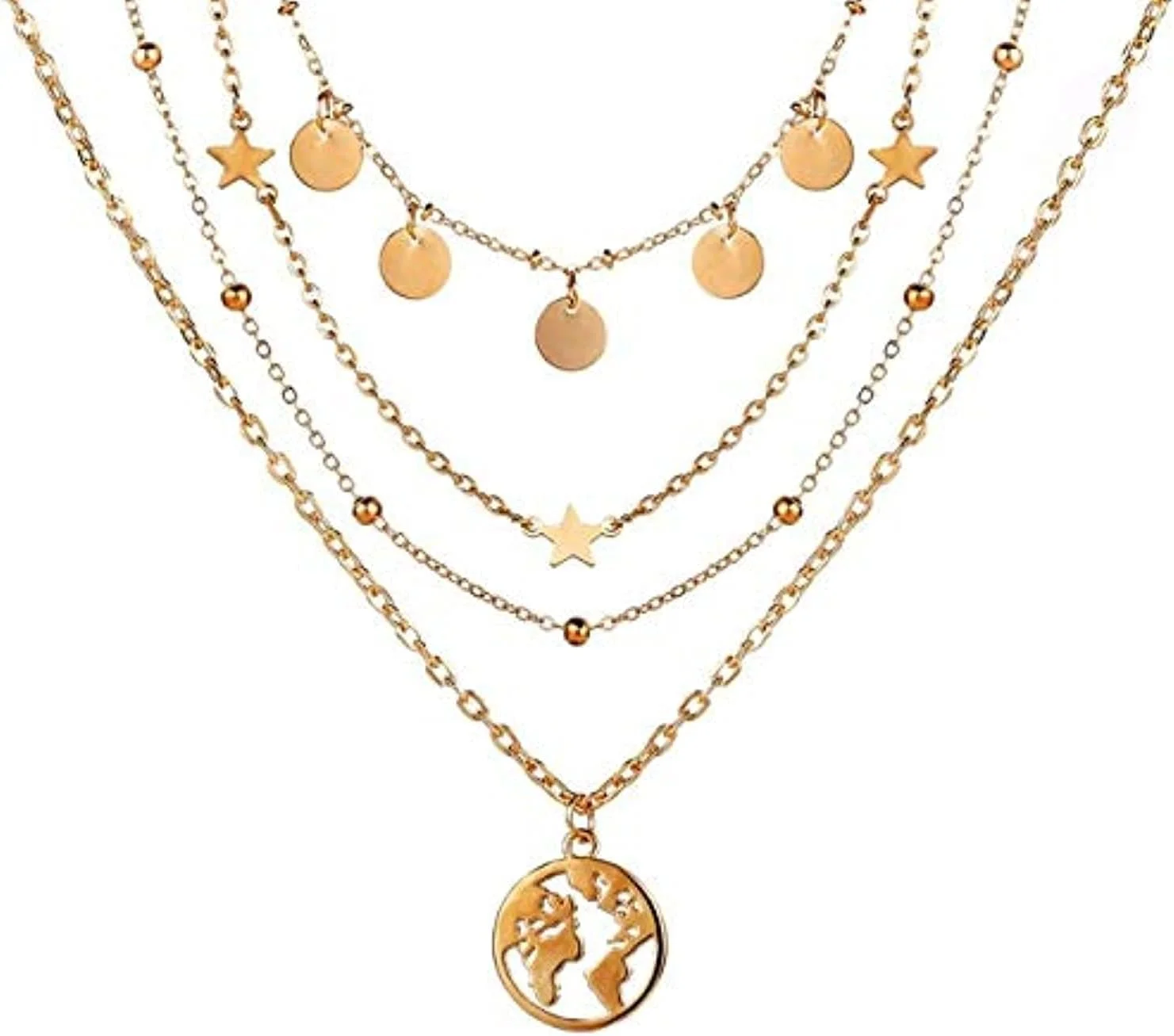 گردنبند آویز شیک زنانه YouBella Jewellery برای زنان و دختران (طلایی)