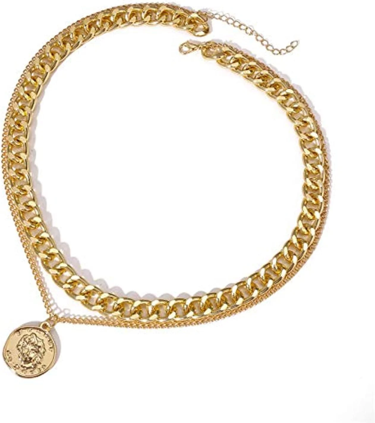یوطلا، گردنبند آویز شیک زنانه برای زنان و دختران (طلایی) (YBNK_5819)، متوسط