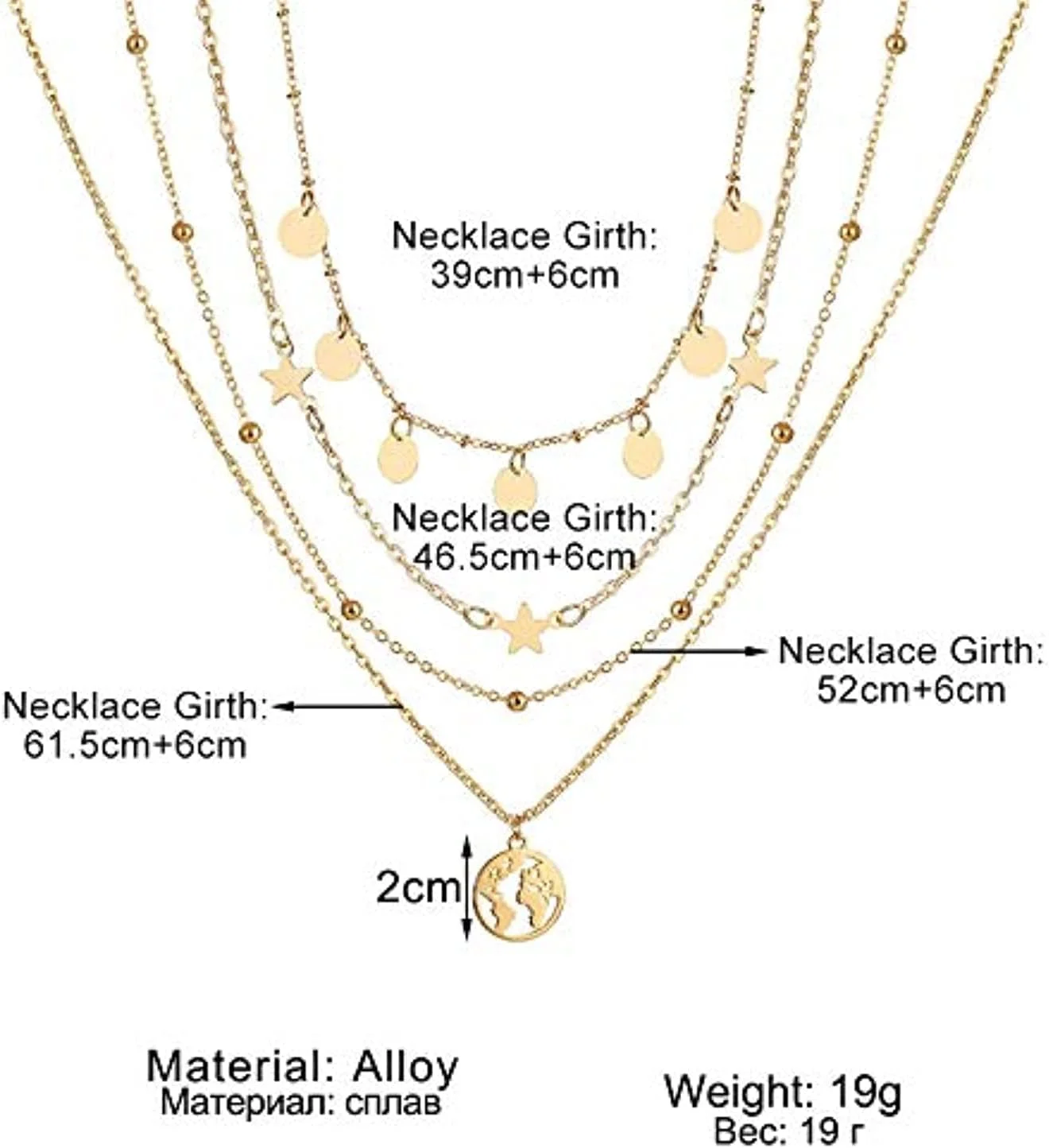 گردنبند آویز شیک زنانه YouBella Jewellery برای زنان و دختران (طلایی)