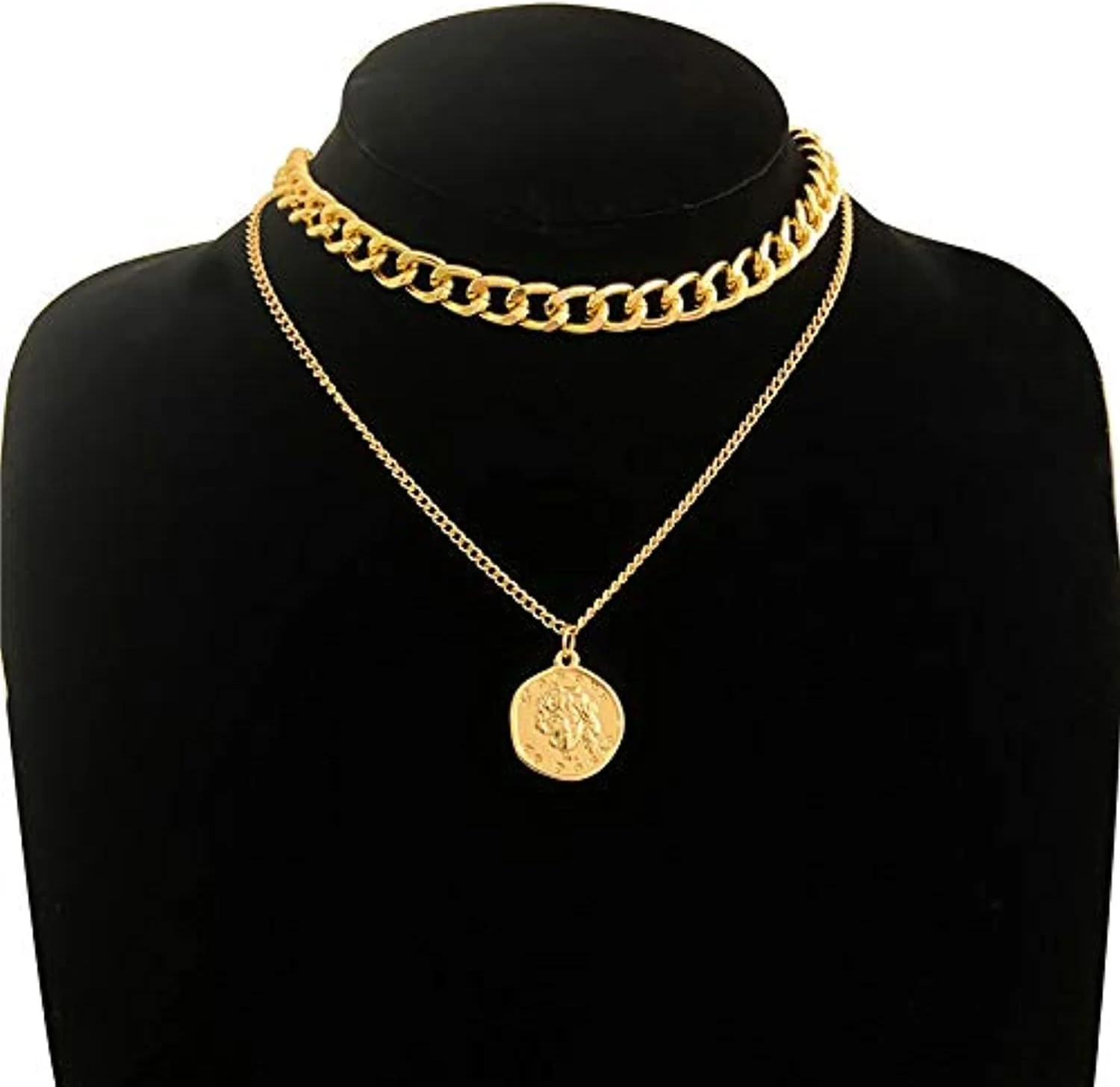 یوطلا، گردنبند آویز شیک زنانه برای زنان و دختران (طلایی) (YBNK_5819)، متوسط