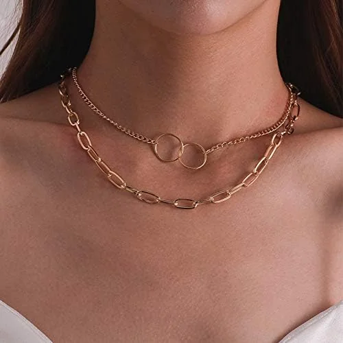 گردنبند آویز شیک زنانه YouBella Jewellery برای زنان و دختران (طلایی) (YBNK_5821)، متوسط