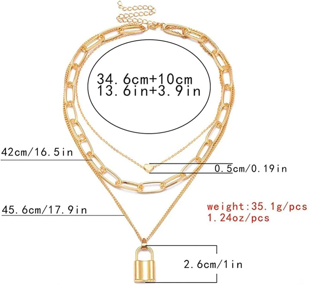 یوتبلا جواهرات، ست شیک دو زنجیر گردنبند برای زنان و دختران (طلایی) (YBNK_5919)