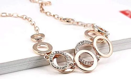 ست جواهرات زنانه YouBella، گردنبند نگین دار کریستالی، دستبند با گوشواره، مناسب دختران/بانوان ست جواهرات زنانه YouBella، گردنبند نگین دار کریستالی، دستبند با گوشواره، مناسب دختران/بانوان