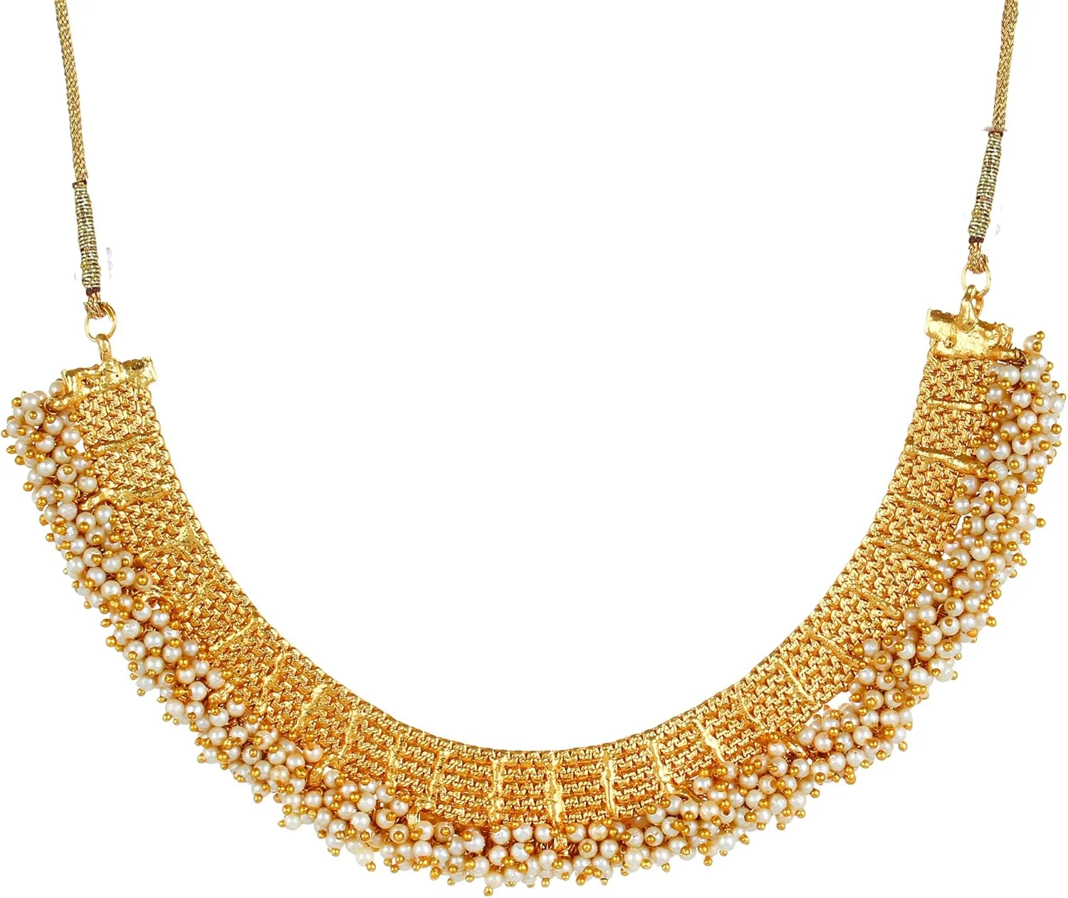 ست جواهرات زنانه با روکش طلای YouBella (طلایی) (YBNK_5005D) ست جواهرات زنانه با روکش طلای YouBella (طلایی) (YBNK_5005D)