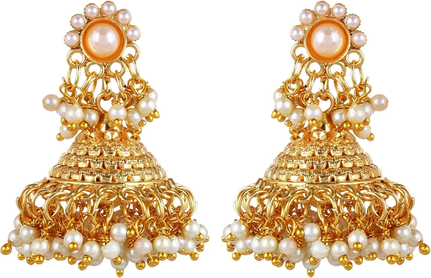 ست جواهرات زنانه با روکش طلای YouBella (طلایی) (YBNK_5005D) ست جواهرات زنانه با روکش طلای YouBella (طلایی) (YBNK_5005D)