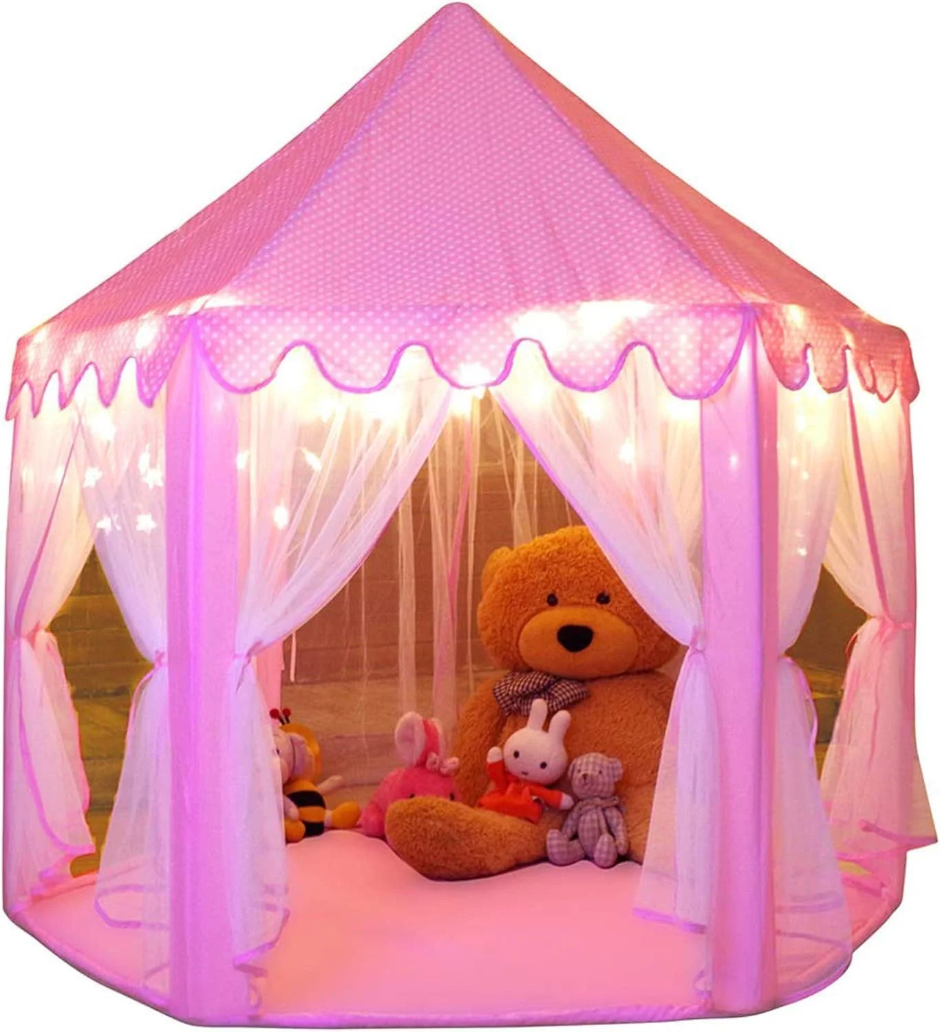 Princess Tent,Girls Large Playhouse,Children's Castle Play Tent,Princess Playroom,Pink Castle,Fairytale Tent for Kids Indoor and Outdoor Play,55‘ x 53’ (D x H) Princess Tent,Girls Large Playhouse,Children's Castle Play Tent,Princess Playroom,Pink Castle,Fairytale Tent for Kids Indoor and Outdoor Play,55‘ x 53’ (D x H)