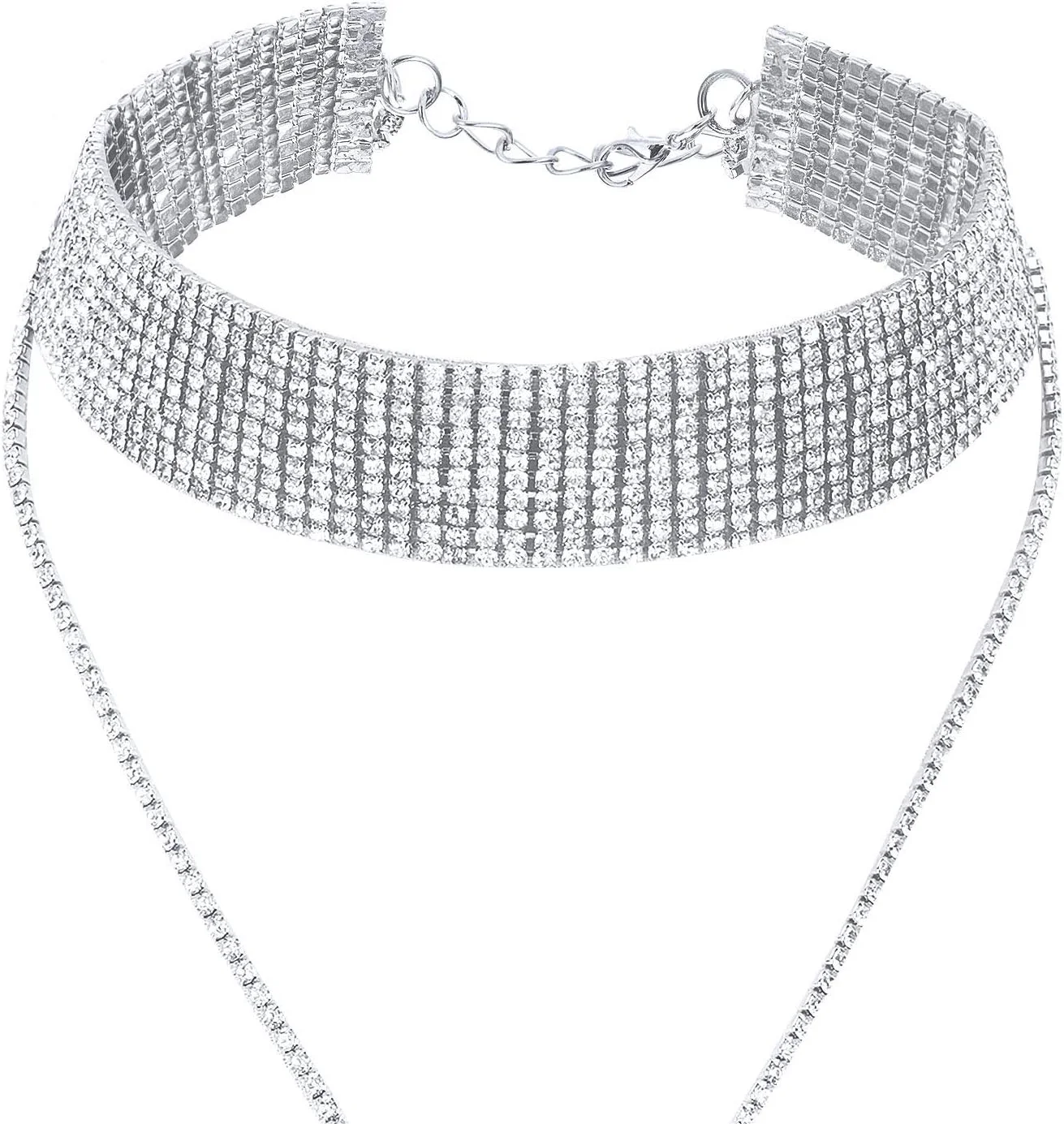 گردنبند چوکر زنانه Excefore، 2 عدد گردنبند پهن چند لایه منگوله ای بدلیجات زنجیره ای منگوله ای برای دختران زنانه گردنبند چوکر زنانه Excefore، 2 عدد گردنبند پهن چند لایه منگوله ای بدلیجات زنجیره ای منگوله ای برای دختران زنانه