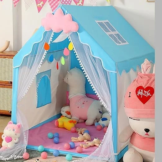 چادر بازی کودک Vphome، به همراه چراغ های ستاره ای، قلعه شاهزاده خانم مناسب بازی های سرگرم کننده و تخیلی، خانه اسباب بازی کودکان، دکوراسیون جشن تولد (آبی، 99x119x130 سانتی متر) چادر بازی کودک Vphome، به همراه چراغ های ستاره ای، قلعه شاهزاده خانم مناسب بازی های سرگرم کننده و تخیلی، خانه اسباب بازی کودکان، دکوراسیون جشن تولد (آبی، 99x119x130 سانتی متر)