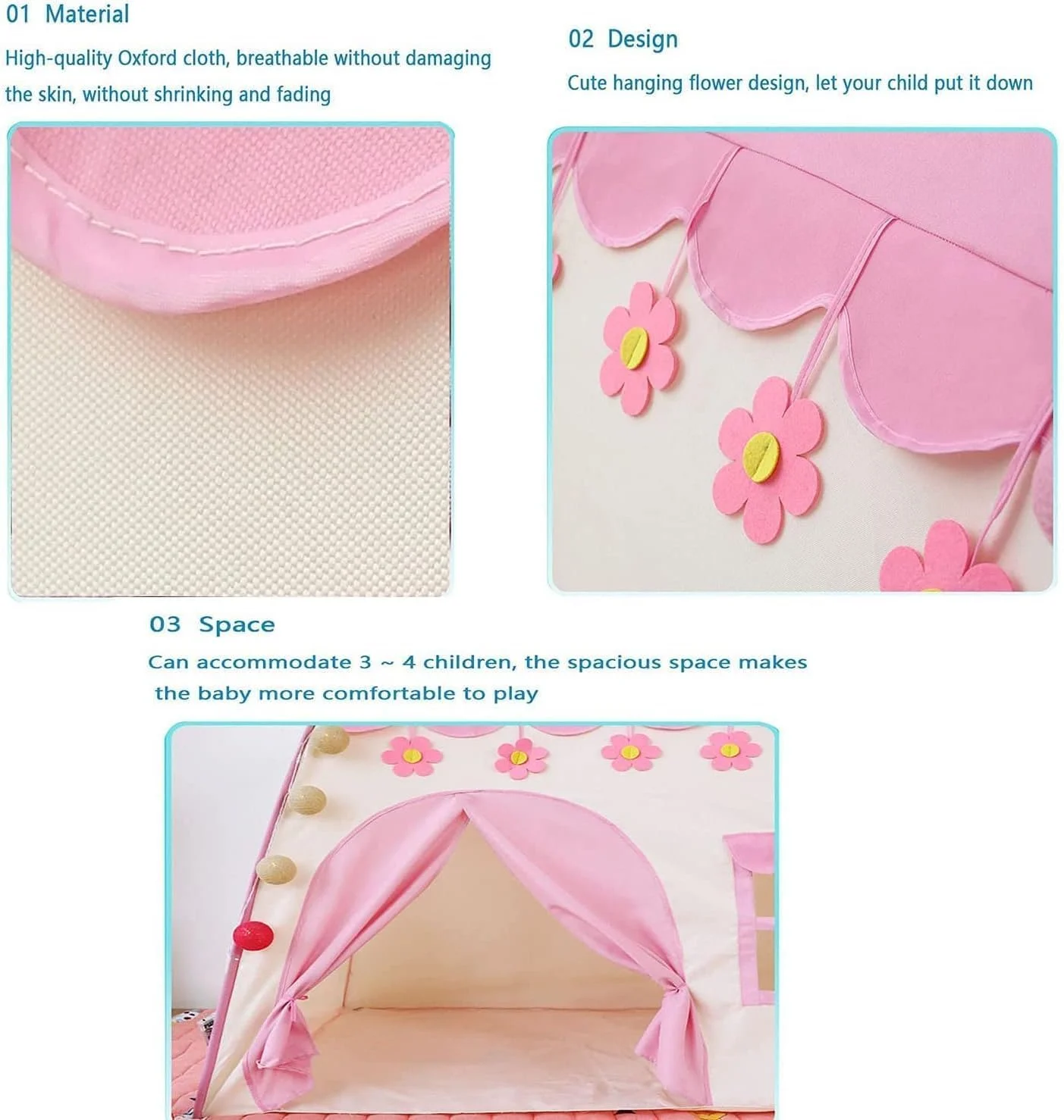 چادر بازی پرنسس برای دختران/چادر بازی کودکان، خانه بازی کودکان برای داخل و خارج از منزل، هدیه تولد پسران و دختران (اتاق گل با نور توپی) چادر بازی پرنسس برای دختران/چادر بازی کودکان، خانه بازی کودکان برای داخل و خارج از منزل، هدیه تولد پسران و دختران (اتاق گل با نور توپی)