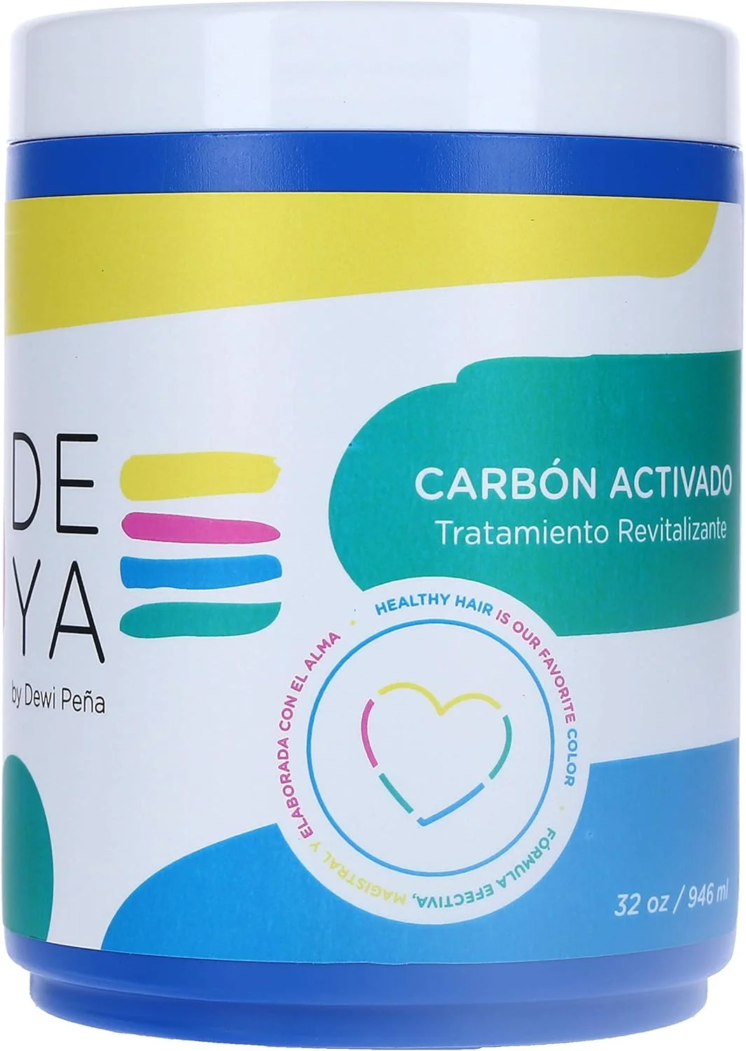 ماسک کربن فعال DEYA by Dewi Peña - ماسک زغال فعال برای آبرسانی عمیق و ترمیم موهای بسیار آسیب دیده و موخوره (946 میلی لیتر)