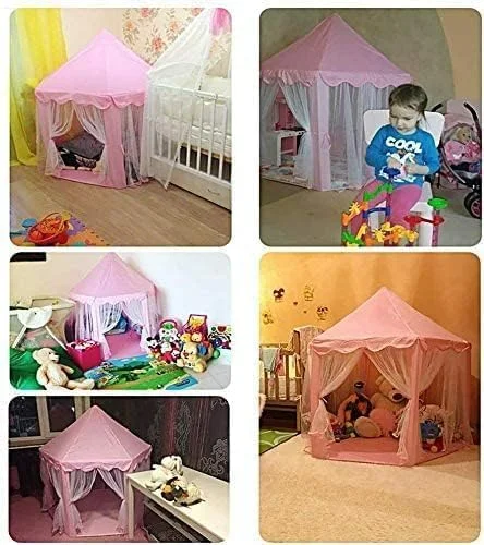 چادر بازی قلعه پرنسس، خانه بزرگ کودکانه با چراغ های ستاره ای، چادر صورتی دخترانه قلعه چادر بازی قلعه پرنسس، خانه بزرگ کودکانه با چراغ های ستاره ای، چادر صورتی دخترانه قلعه