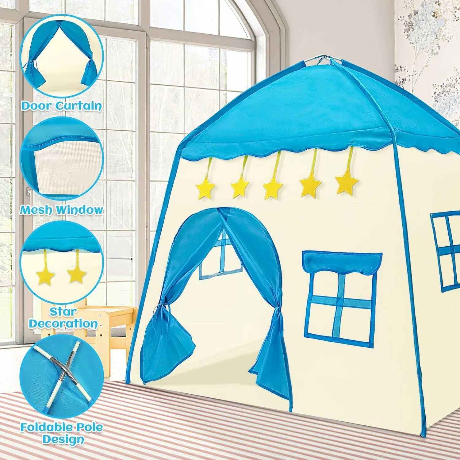 چادر بازی کودکان، خانه بازی کودکان، چادر سرپوشیده و روباز کودکان نوپا، خانه بازی قلعه پرنسس و شاهزاده، چادر هدیه تیپی افسانه ای، پارچه آکسفورد چادر بازی کودکان، خانه بازی کودکان، چادر سرپوشیده و روباز کودکان نوپا، خانه بازی قلعه پرنسس و شاهزاده، چادر هدیه تیپی افسانه ای، پارچه آکسفورد