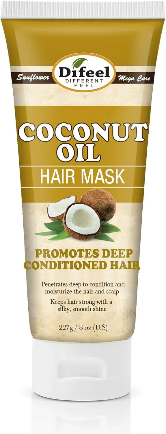 ماسک مو روغن نارگیل دیفیل 236 میلی لیتر - درمان نرم کننده مو برای موهای رنگ شده، ترمیم آسیب موهای طبیعی