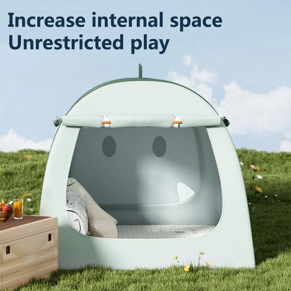 چادر بازی کودک، مناسب فضای داخلی/خارجی با توری پشه بند و درهای دوتایی، طراحی بزرگ بازشو، تاشو قابل حمل برای نوزاد و کودک نوپا، پارچه غیر سمی، نصب و نگهداری آسان چادر بازی کودک، مناسب فضای داخلی/خارجی با توری پشه بند و درهای دوتایی، طراحی بزرگ بازشو، تاشو قابل حمل برای نوزاد و کودک نوپا، پارچه غیر سمی، نصب و نگهداری آسان