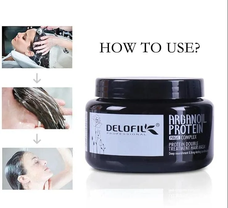 ماسک مو کلاژن دلوفیل 300 میلی لیتر، نرم کننده عمیق برای موهای خشک و آسیب دیده، موهای رنگ شده، موهای دکلره شده، موهای فر، بعد از شامپو برای انواع مو