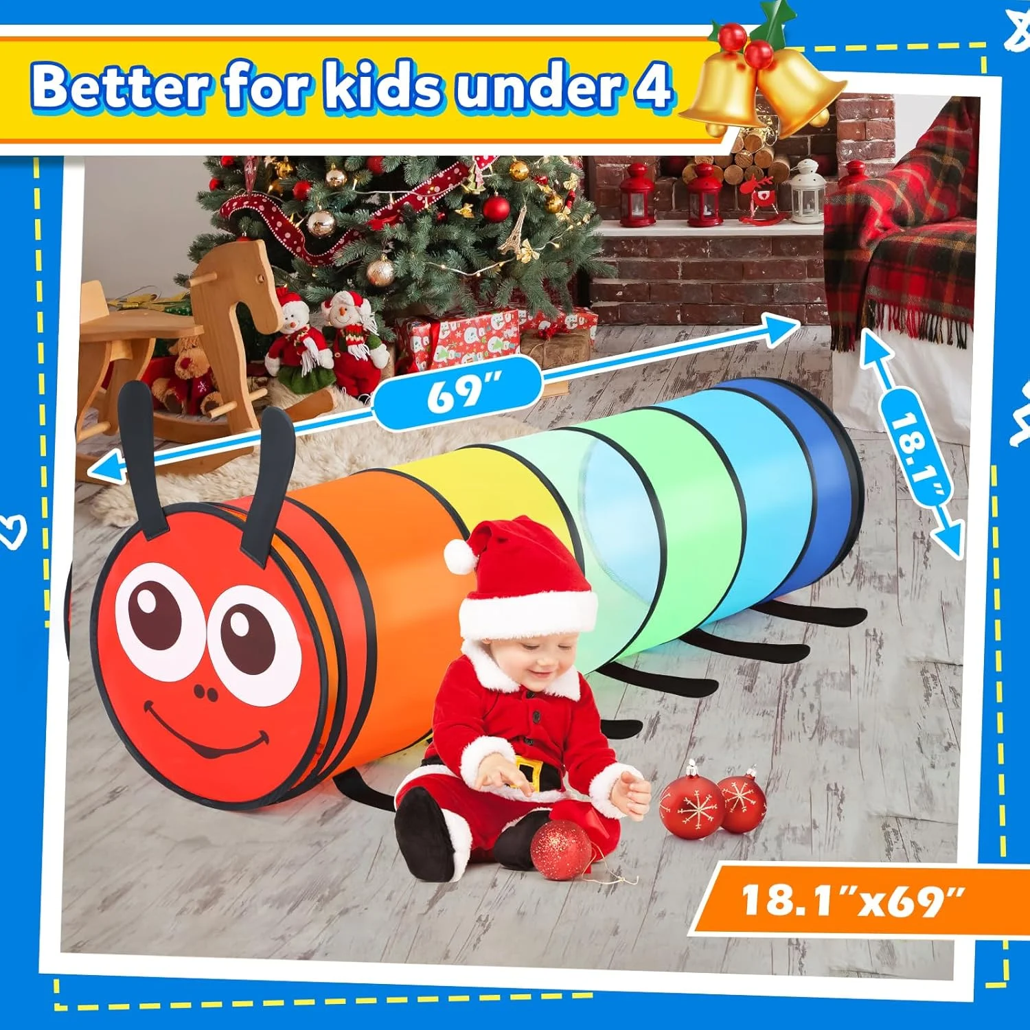 تونل بازی کودکان Moncoland، تونل خزیدن تاشو 1.8 متری رنگارنگ، چادر بازی برای نوزاد، سگ یا گربه، هدیه ای جمع شدنی برای بازی های پسرانه و دخترانه، اسباب بازی های داخل و خارج از خانه تونل بازی کودکان Moncoland، تونل خزیدن تاشو 1.8 متری رنگارنگ، چادر بازی برای نوزاد، سگ یا گربه، هدیه ای جمع شدنی برای بازی های پسرانه و دخترانه، اسباب بازی های داخل و خارج از خانه