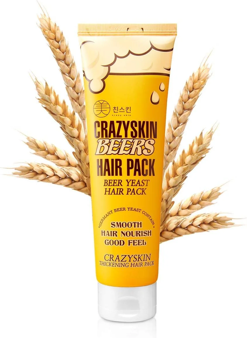 ماسک درمان مو CRAZY SKIN - مخمر آبجو pH5.5، پروتئین، کراتین، روغن آرگان، کلاژن - ترمیم کننده موهای خشک، آسیب دیده یا رنگ شده 200 میلی لیتر