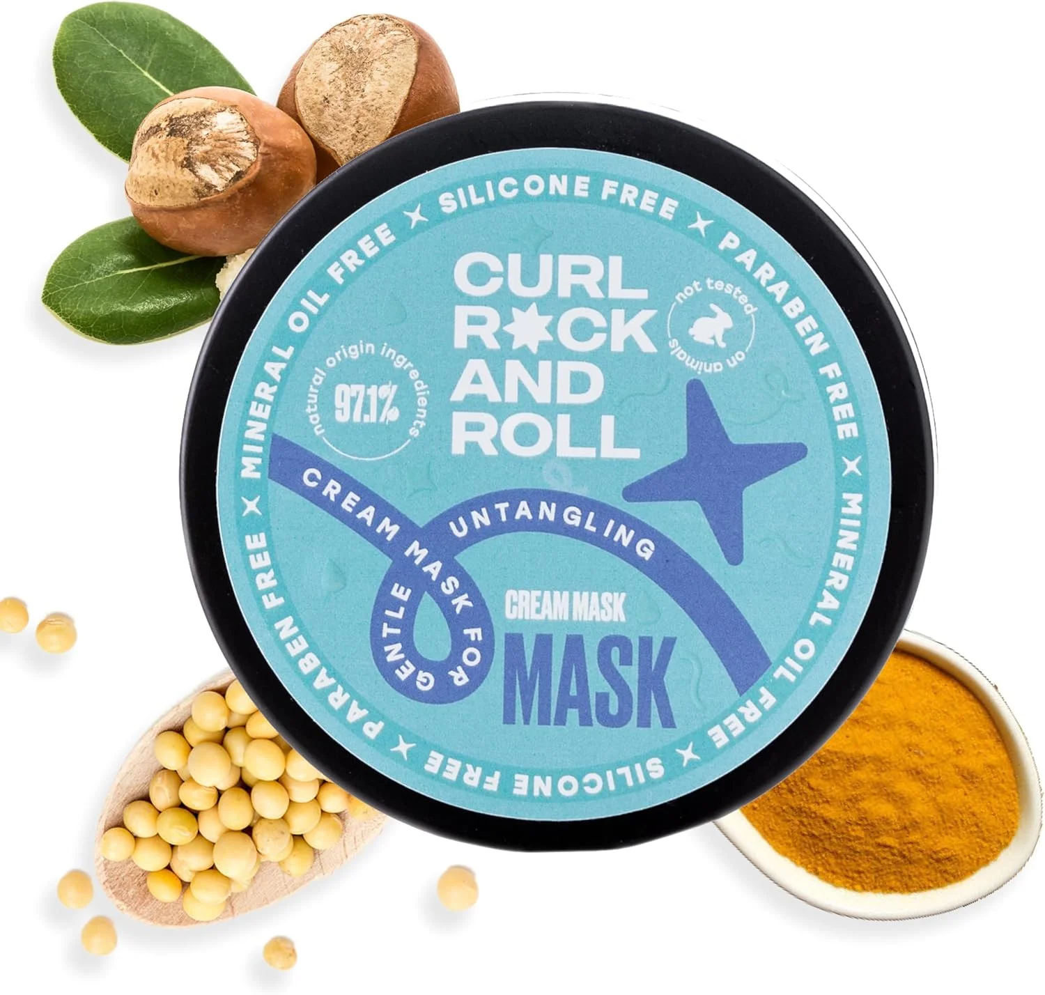 ماسک مو و باز کننده گره مو فر راک اند رول - درخشش و الاستیسیته سالم - بدون پارابن، بدون سولفات، 300 میلی لیتر