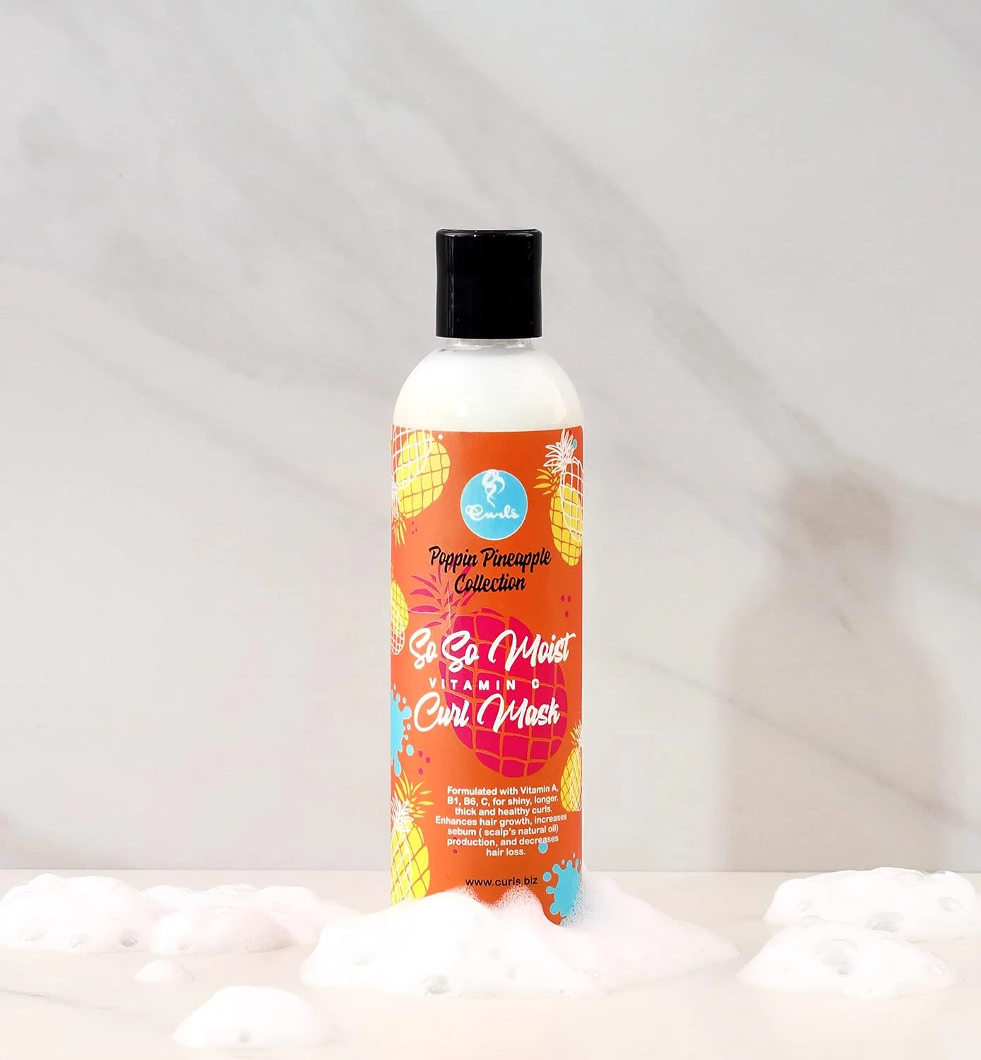 مجموعه آناناس Curls Poppin - ماسک موی فر So So Moist حاوی ویتامین C حجم 236 میلی لیتر