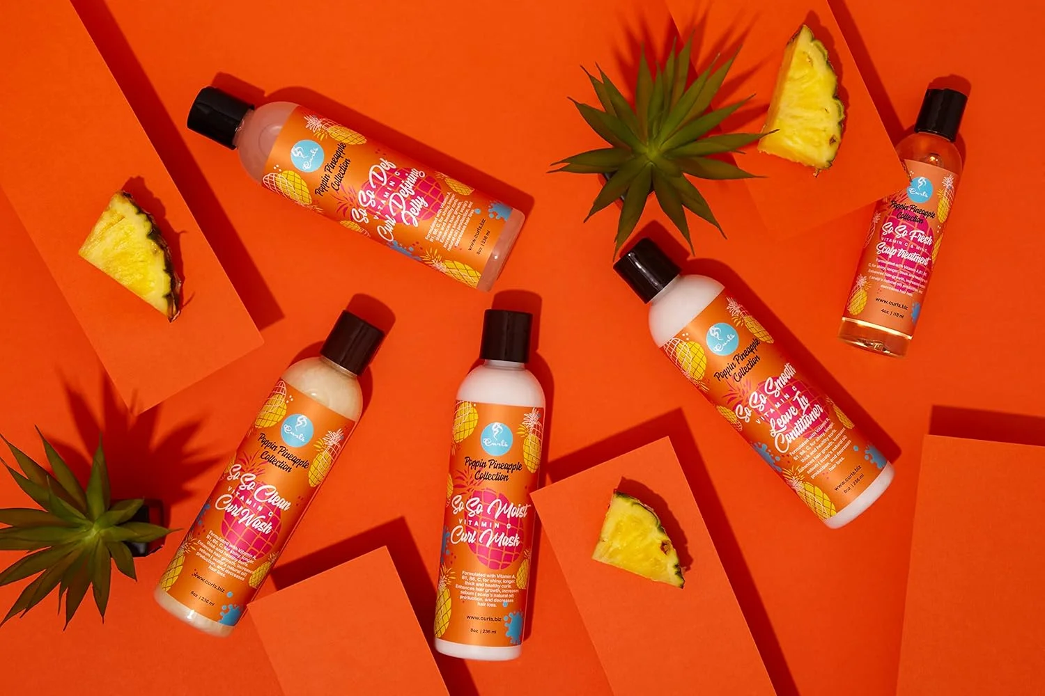 مجموعه آناناس Curls Poppin - ماسک موی فر So So Moist حاوی ویتامین C حجم 236 میلی لیتر