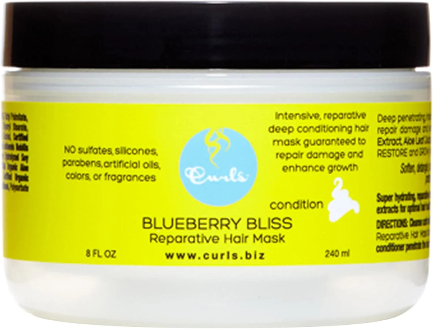 ماسک ترمیم کننده مو Curls Blueberry Bliss، 8 اونس