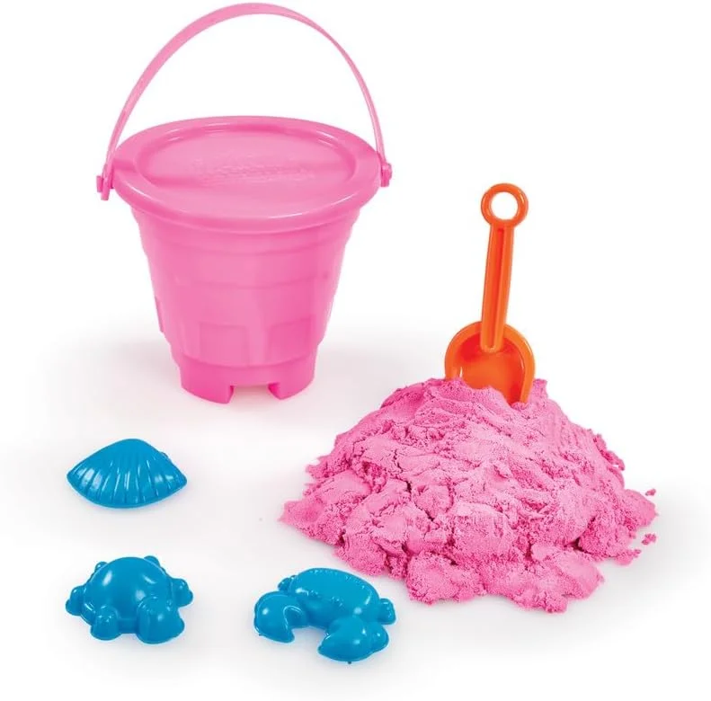 سطل شن بازی ادو مدل Sandsational، 500 گرم، متنوع، سطل قلعه ای شکل شامل شن های رنگارنگ و روشن، قالب ها و بیلچه، اسباب بازی ساحلی برای کودکان