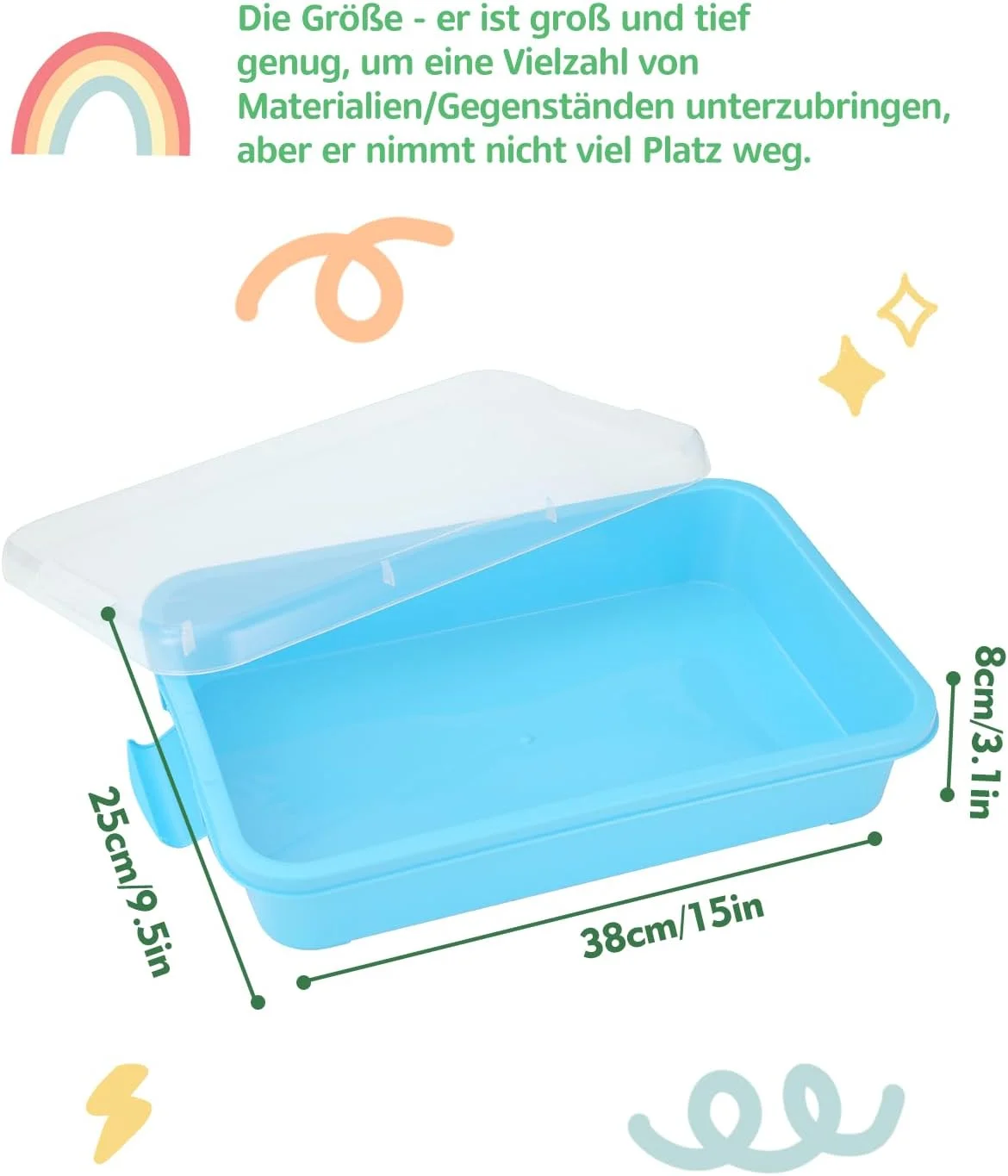 جعبه شن بازی کودک AtMini به همراه درب، اسباب بازی حسی سطل شن برای فعالیت شن بازی کودکان، سینی پلاستیکی برای آب، شن، مهره و موارد دیگر (بسته 2 عددی) جعبه شن بازی کودک AtMini به همراه درب، اسباب بازی حسی سطل شن برای فعالیت شن بازی کودکان، سینی پلاستیکی برای آب، شن، مهره و موارد دیگر (بسته 2 عددی)