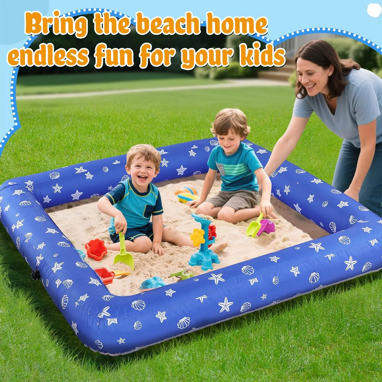 استخر بادی شن بازی کودک با روکش - مونتاژ آسان، مناسب فضای باز، ظرفیت بزرگ، مناسب حیاط، باغ و هدیه اسباب بازی تابستانی برای دختران و پسران 3 تا 8 سال استخر بادی شن بازی کودک با روکش - مونتاژ آسان، مناسب فضای باز، ظرفیت بزرگ، مناسب حیاط، باغ و هدیه اسباب بازی تابستانی برای دختران و پسران 3 تا 8 سال