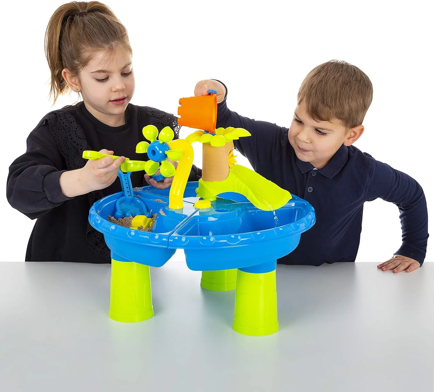 میز شن و آب abeec - میز بازی آب و شن - اسباب بازی های شن - تجهیزات بازی در فضای باز کودکان - اسباب بازی های فضای باز کودکان - چرخ آبی، اشکال شن، قایق های پلاستیکی و اسباب بازی های بیشتر برای گودال شن
