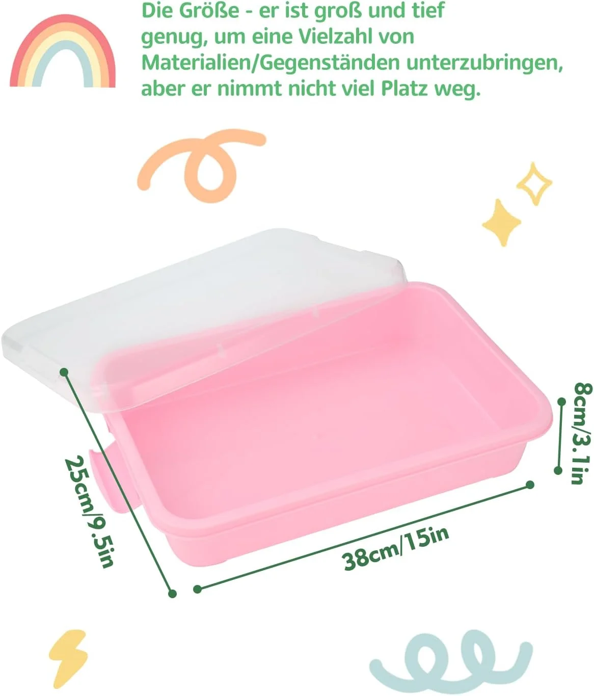 جعبه شن بازی کودک AtMini به همراه درب، اسباب بازی حسی سطل شن برای فعالیت های شن بازی کودکان، سینی پلاستیکی برای آب، شن، مهره و موارد دیگر (بسته 2 عددی) جعبه شن بازی کودک AtMini به همراه درب، اسباب بازی حسی سطل شن برای فعالیت های شن بازی کودکان، سینی پلاستیکی برای آب، شن، مهره و موارد دیگر (بسته 2 عددی)