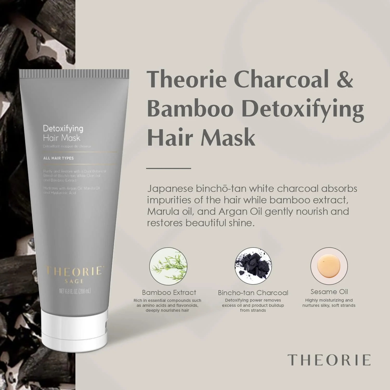 ماسک مو بامبو و زغال تئوری - درمان سم زدایی و نرم کننده عمیق، تغذیه ملایم و بازگرداندن درخشش، نرمی و حالت پذیری، مناسب برای انواع مو، 200 میلی لیتر ماسک مو بامبو و زغال تئوری - درمان سم زدایی و نرم کننده عمیق، تغذیه ملایم و بازگرداندن درخشش، نرمی و حالت پذیری، مناسب برای انواع مو، 200 میلی لیتر