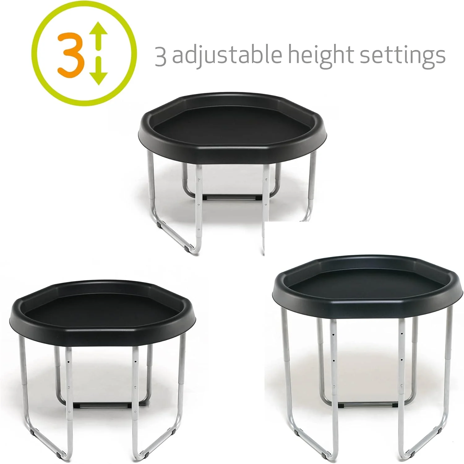 سینی بازی شش ضلعی اصلی KUB® به همراه پایه (ماسه ای مایل به قهوه ای) - ساخت انگلستان، دارای 3 ارتفاع قابل تنظیم - مناسب برای فضای داخلی/خارجی - گودال شن، میز آب برای کودکان - بازی دو طرفه متنوع با یا بدون پایه