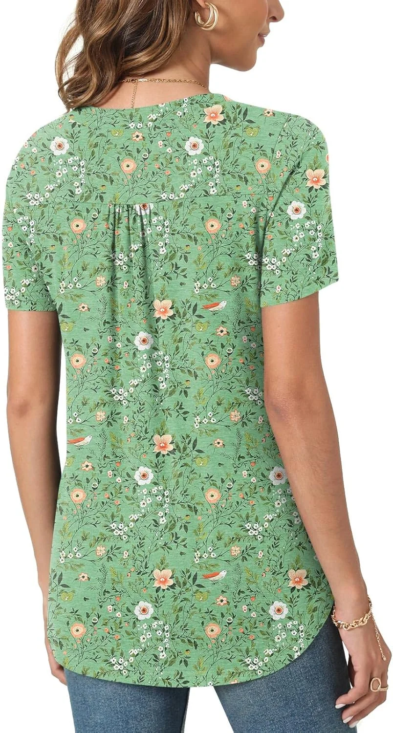 بهترین بی پیراهن های دکمه دار آستین کوتاه زنانه، تاپ های تونیک یقه هفت، تاپ های تابستانی 2024، تی شرت های غیر رسمی، بلوزهای مجلسی