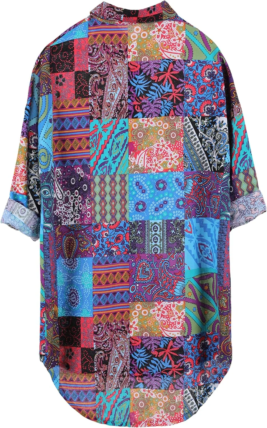 بلوزهای زنانه بزرگ لینن Bianstore، تاپ های آستین بلند دکمه دار با طرح بلند و کوتاه