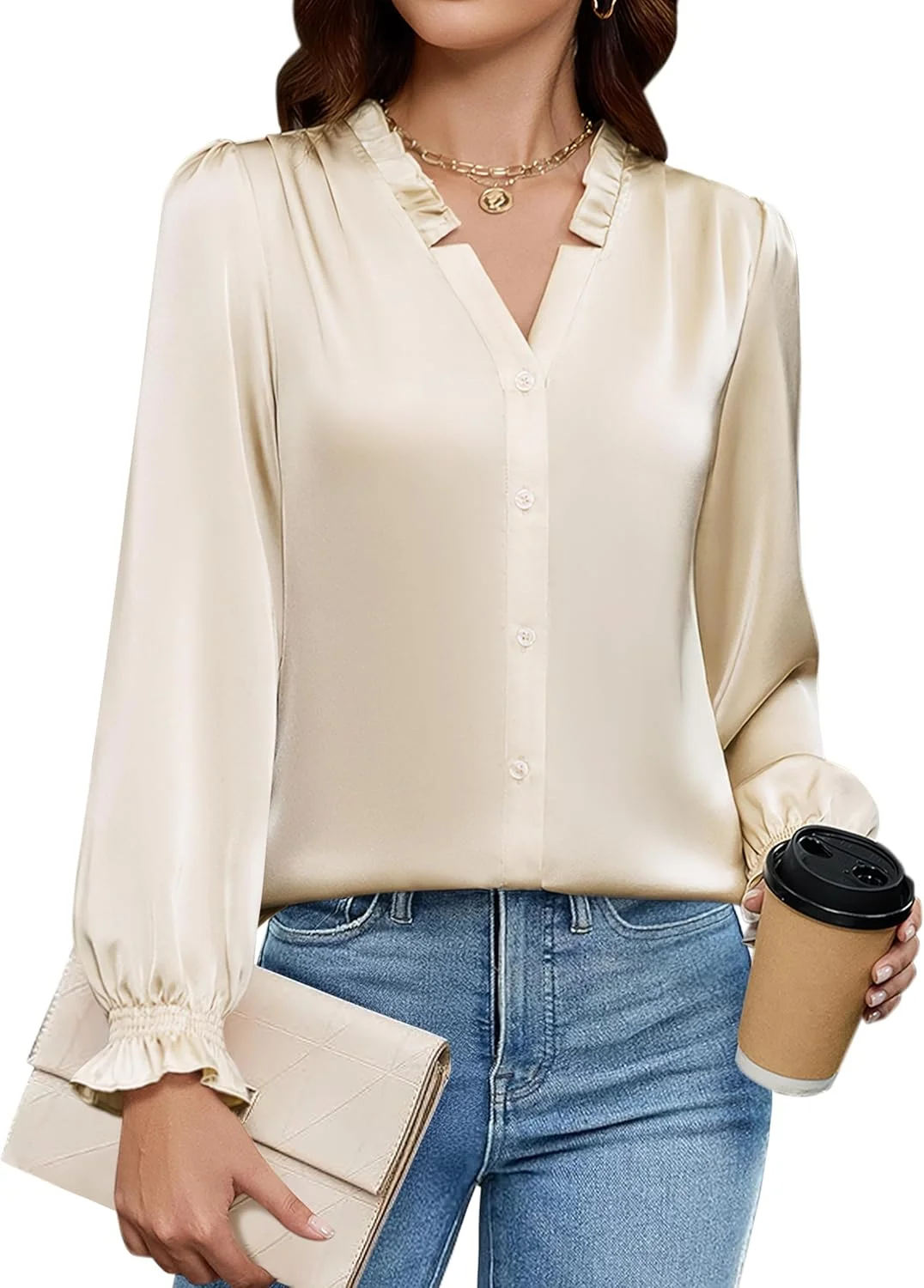 بلوز زنانه Blooming Jelly، لباس مجلسی و غیررسمی، پیراهن دکمه دار، آستین بلند، لباس های پاییزی شیک 2025