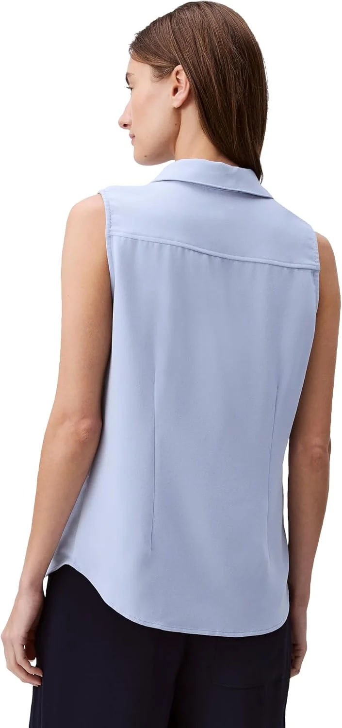 تاپ بدون آستین زنانه کرپ دکمه دار کلوین کلاین