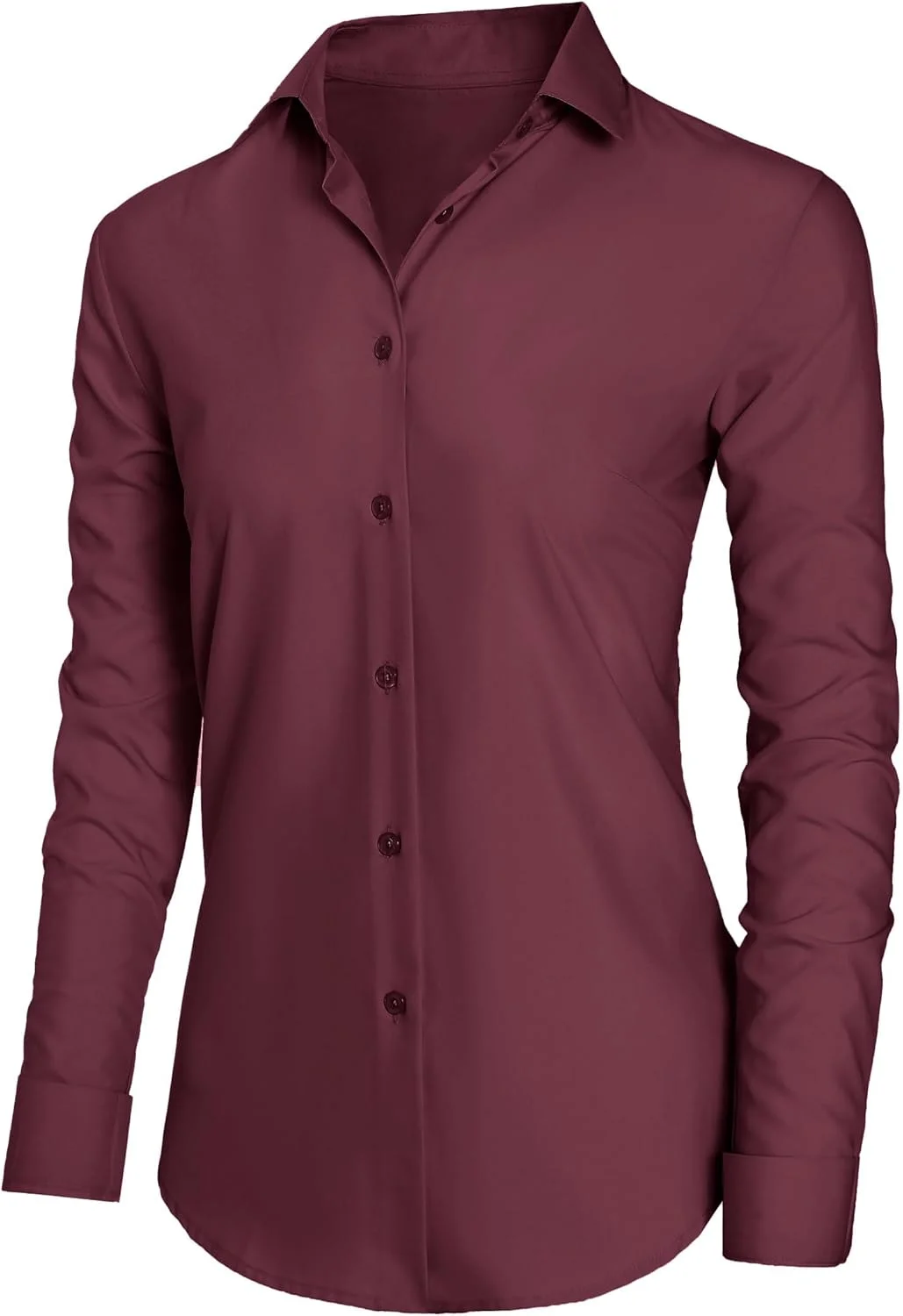 پیراهن دکمه دار زنانه CBOO، بلوزهای غیر چروک مناسب استایل کژوال و رسمی آستین بلند، پیراهن ساده