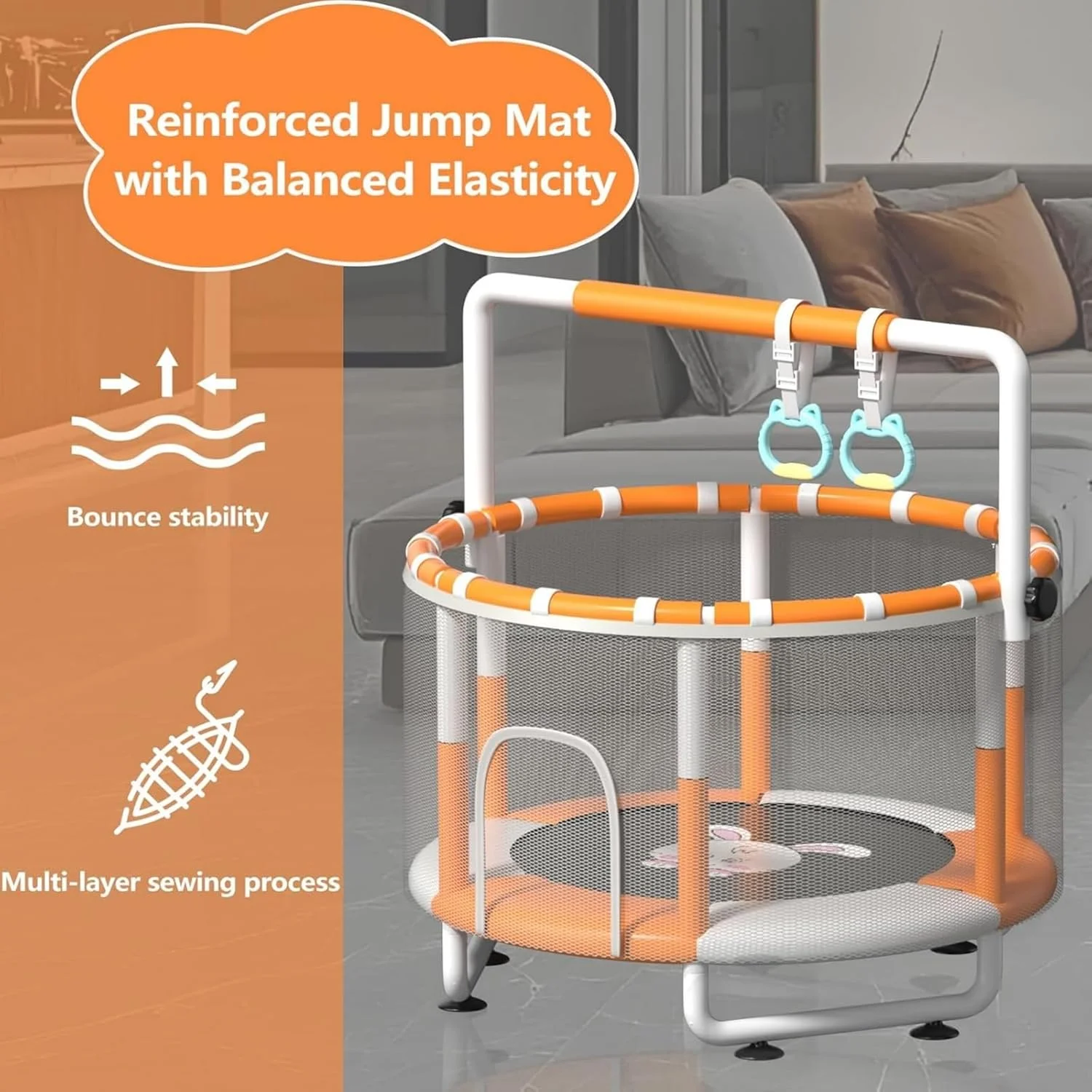 ترامپولین کودک AM ANNA با تور ایمنی، 140 سانتی متر، میله قابل تنظیم در 3 ارتفاع، مناسب فضای داخلی/خارجی، بسته چند اسباب بازی ترامپولین کودک AM ANNA با تور ایمنی، 140 سانتی متر، میله قابل تنظیم در 3 ارتفاع، مناسب فضای داخلی/خارجی، بسته چند اسباب بازی