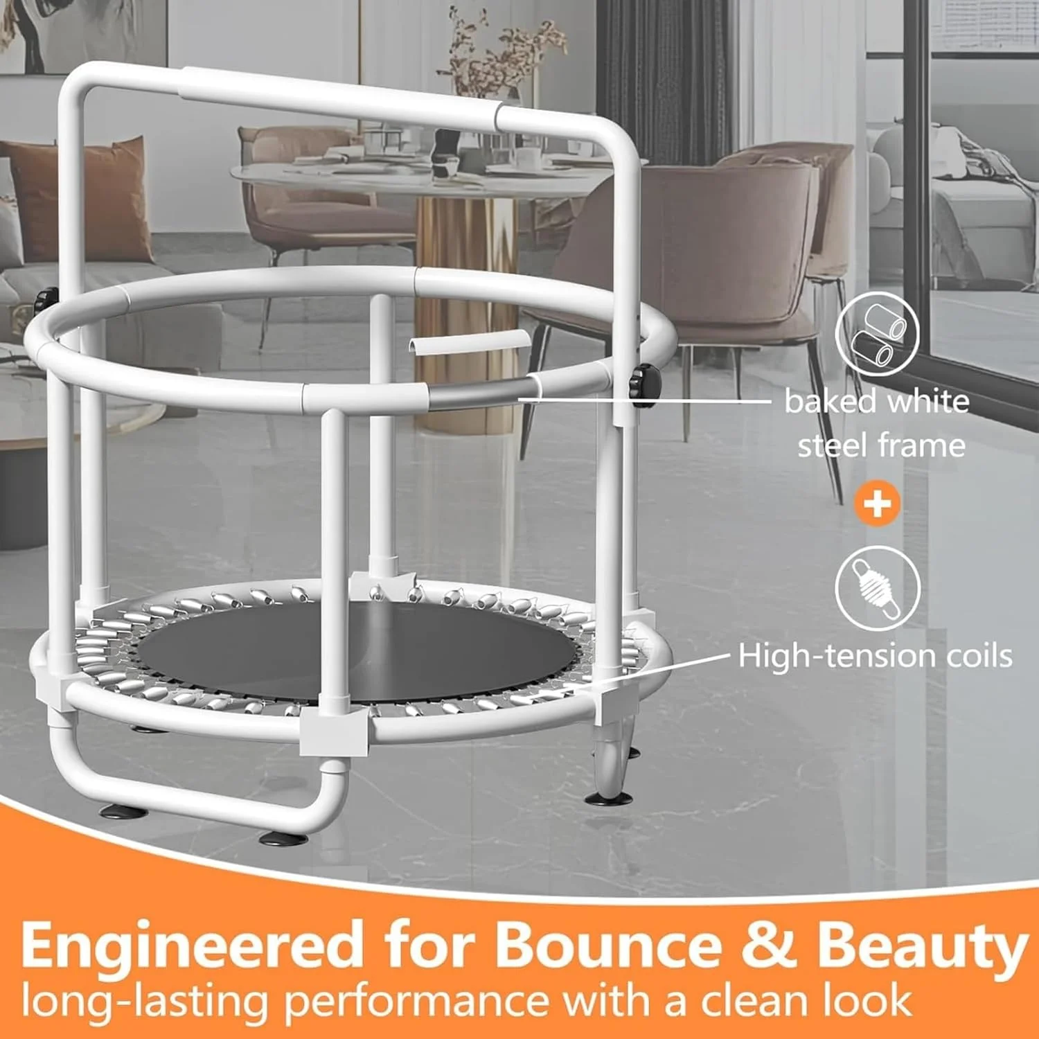 ترامپولین کودک AM ANNA با تور ایمنی، 140 سانتی متر، میله قابل تنظیم در 3 ارتفاع، مناسب فضای داخلی/خارجی، بسته چند اسباب بازی ترامپولین کودک AM ANNA با تور ایمنی، 140 سانتی متر، میله قابل تنظیم در 3 ارتفاع، مناسب فضای داخلی/خارجی، بسته چند اسباب بازی