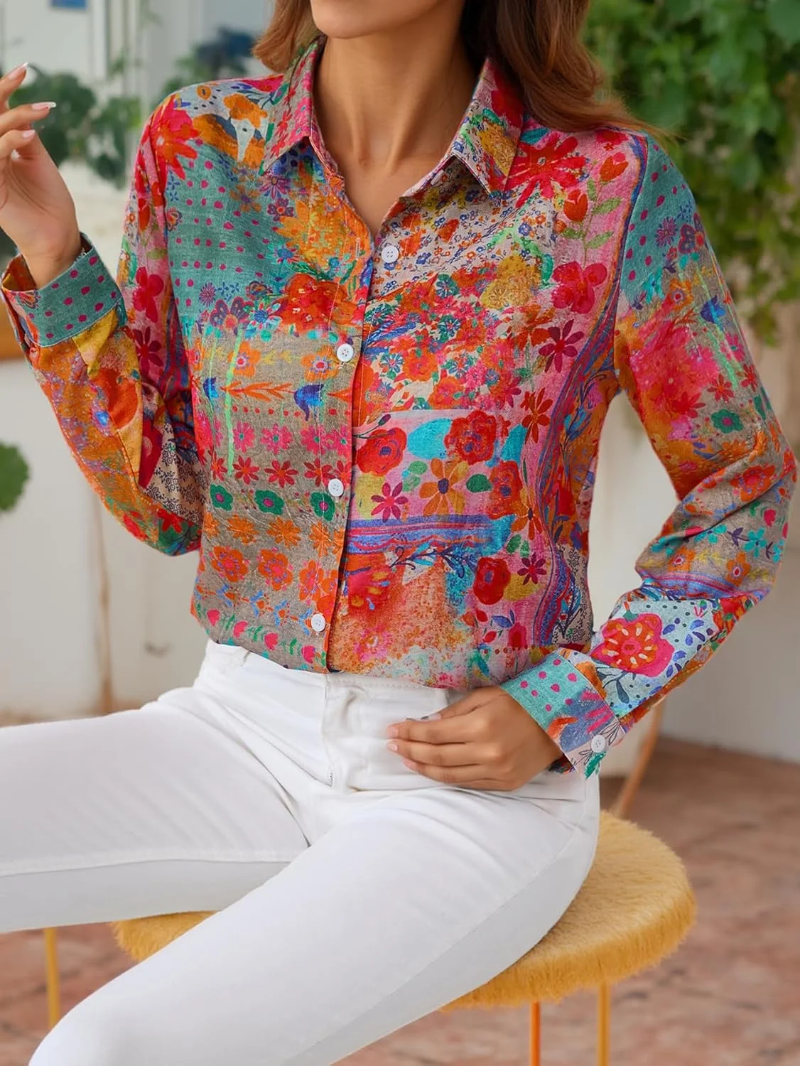 پیراهن های دکمه دار زنانه، بلوز آستین بلند طرح گلدار مجلسی، تاپ های مناسب کار و استایل کژوال، پیراهن های هاوایی