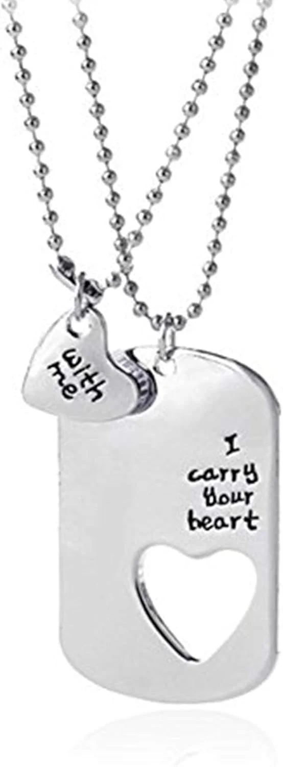 من قلب تو را با خود حمل می کنم - ست گردنبند هدیه برای زوج های عاشق - روز ولنتاین
