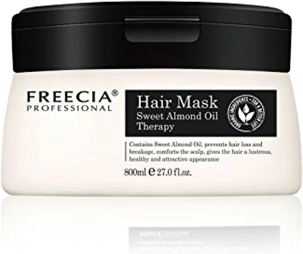 ماسک موی روغن بادام آبرسان طبیعی حرفه ای فریشیا، درمان مراقبت از مو و نرم کننده عمیق برای بازگرداندن درخشندگی، تغذیه پوست سر و تحریک رشد