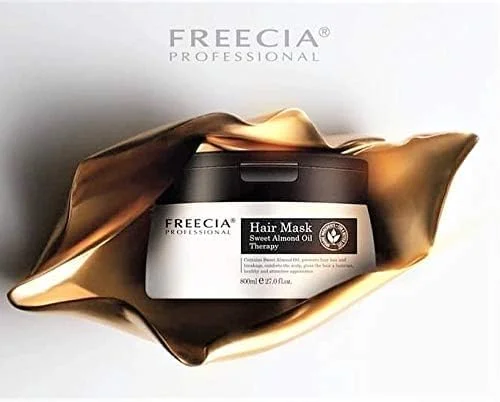 ماسک موی روغن بادام آبرسان طبیعی حرفه ای فریشیا، درمان مراقبت از مو و نرم کننده عمیق برای بازگرداندن درخشندگی، تغذیه پوست سر و تحریک رشد