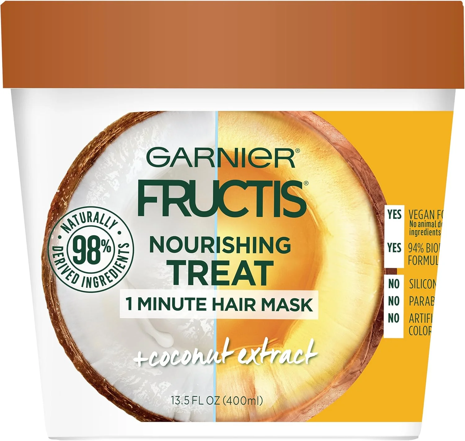 ماسک موی یک دقیقه ای مغذی گارنیه Fructis، 400 میلی لیتر - نارگیل